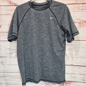 Nike Mens Dri-Fit Short Sleeve Training Shirt Gray Space Dye Size Medium